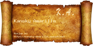 Kansky Amarilla névjegykártya